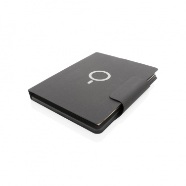 Logo trade promotional items image of: Artic Magnetic 10W wireless charging A4 portfolio