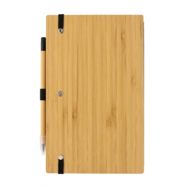 Logo trade promotional merchandise image of: Bamboo notebook and infinity pencil set