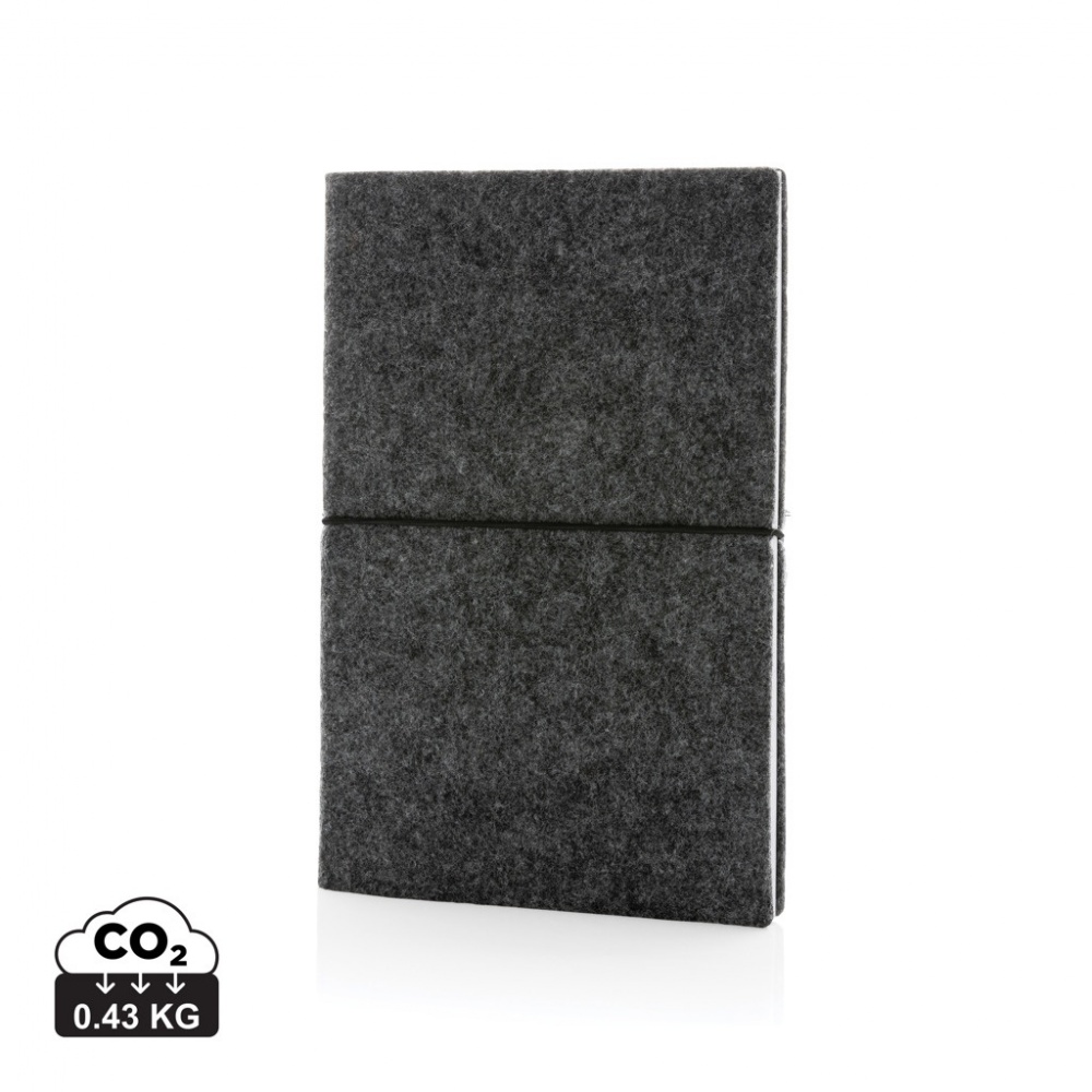 Logo trade corporate gift photo of: GRS certified recycled felt A5 softcover notebook