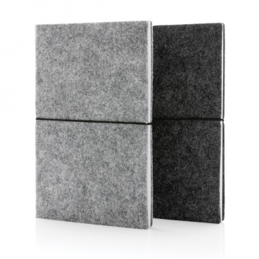 Logo trade promotional product photo of: GRS certified recycled felt A5 softcover notebook