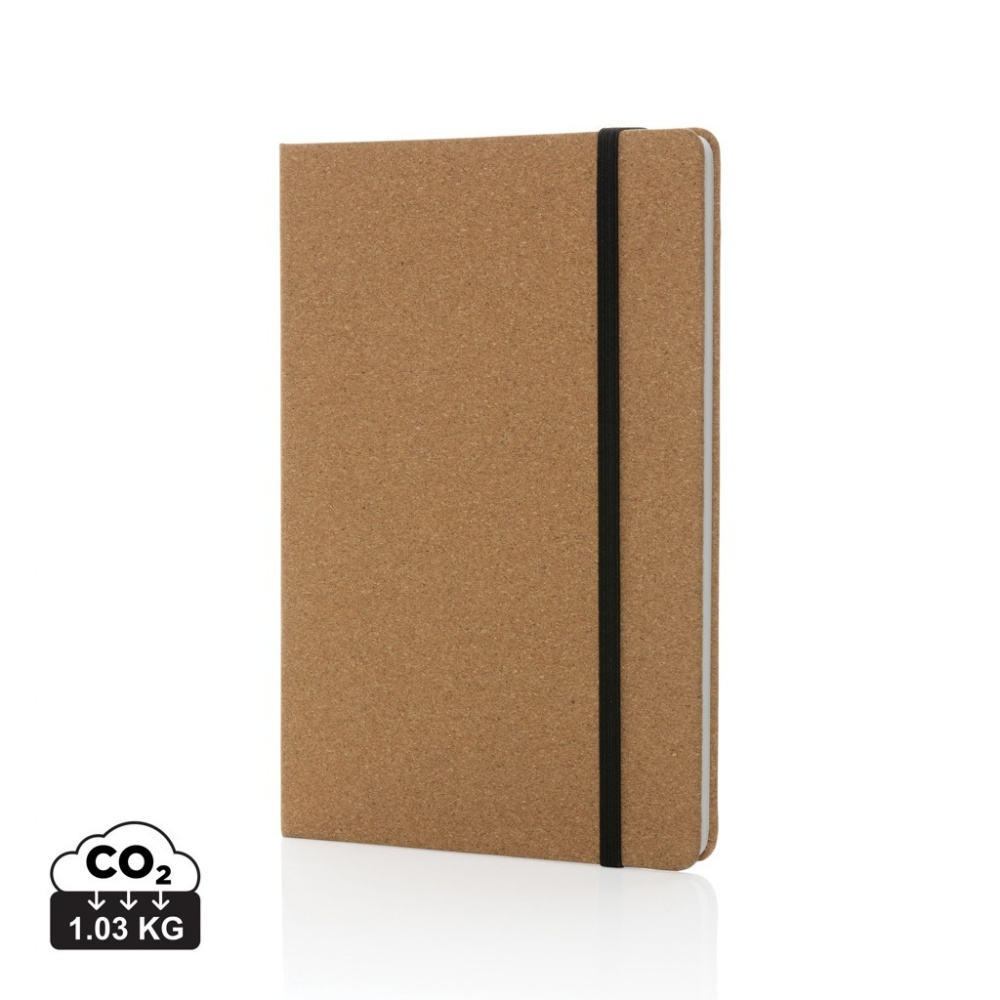 Logo trade promotional merchandise image of: Stoneleaf A5 cork and stonepaper notebook