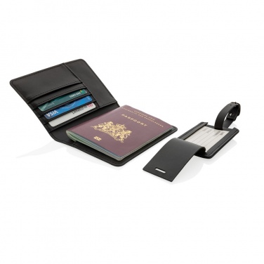 Logo trade promotional items picture of: Swiss Peak GRS recycled PU travel gift set