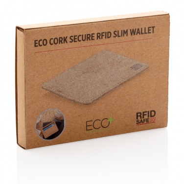 Logotrade promotional merchandise image of: Cork secure RFID slim wallet