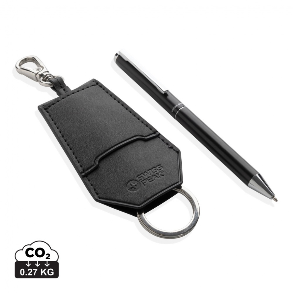 Logotrade corporate gift image of: SP Tula RCS certified recycled PU key holder and pen set