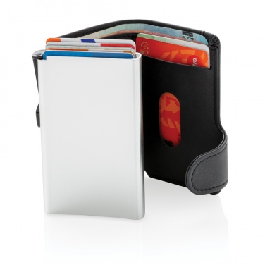 Logo trade promotional merchandise picture of: Standard aluminium RFID cardholder with PU wallet