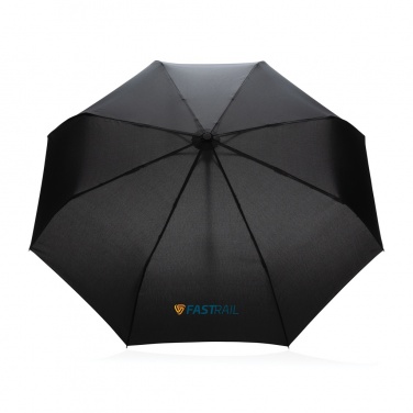Logo trade advertising product photo of: 21" Impact AWARE™ RPET 190T bamboo auto open/close umbrella