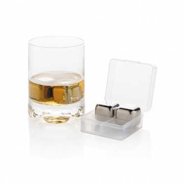 Logotrade promotional product picture of: Re-usable stainless steel ice cubes 4pc