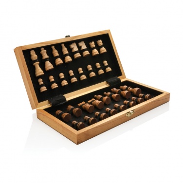 Logo trade promotional item photo of: Luxury wooden foldable chess set