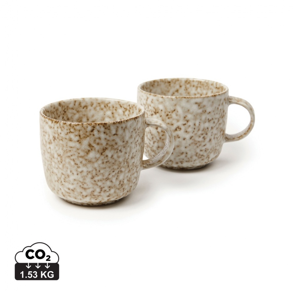 Logo trade corporate gifts image of: VINGA Nuvem stoneware mug, 2 pcs set
