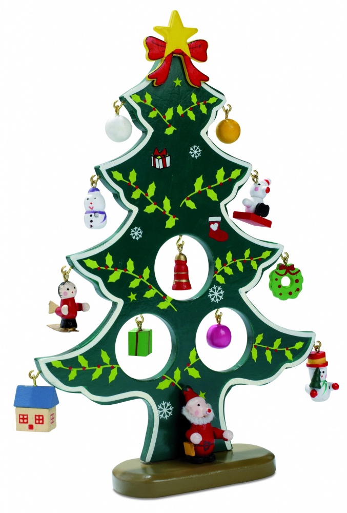 Logo trade promotional products image of: Wooden xmas tree decoration