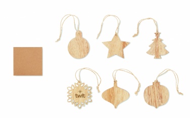 Logotrade promotional gifts photo of: Set of wooden Xmas ornaments