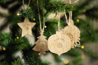 Logotrade promotional products photo of: Set of wooden Xmas ornaments