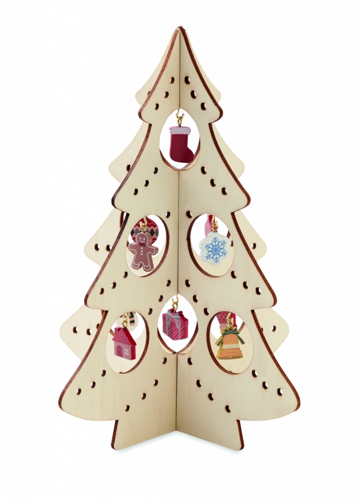 Logotrade advertising products photo of: Wooden Xmas tree decoration