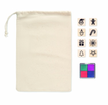 Logotrade corporate gift picture of: 8 wooden Christmas stamps set