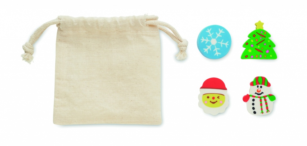 Logotrade promotional giveaway picture of: Set of 4 Christmas erasers