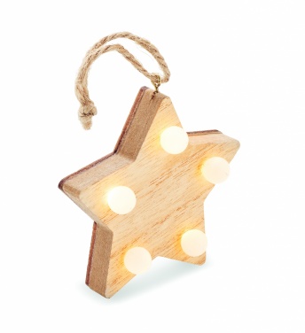 Logotrade promotional item picture of: Wooden weed star with lights