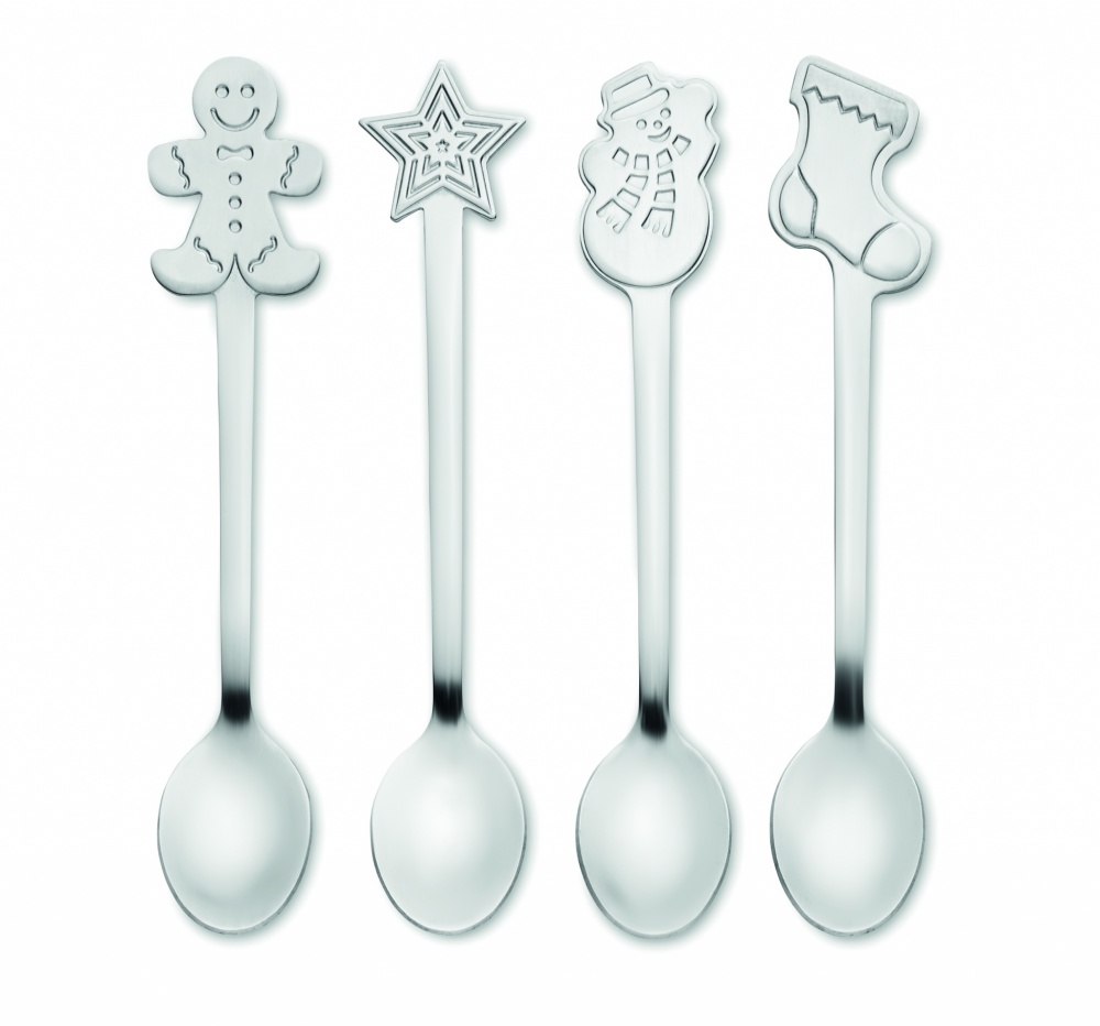 Logotrade promotional merchandise photo of: Set of 4 Christmas tea spoon