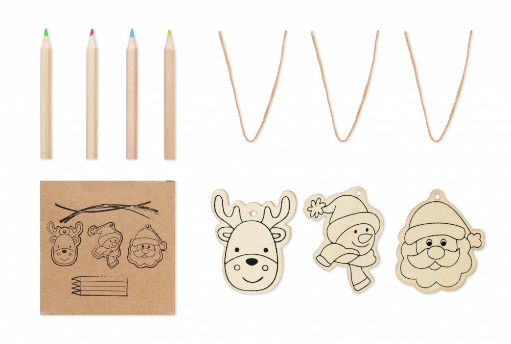 Logotrade business gifts photo of: Drawing wooden ornaments set