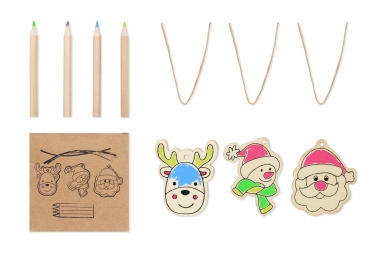 Logotrade promotional item image of: Drawing wooden ornaments set