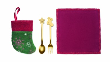 Logo trade promotional product photo of: Christmas dessert cutlery set