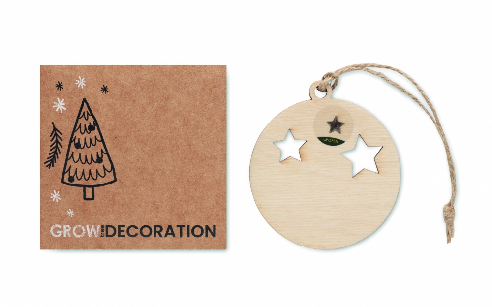 Logo trade advertising product photo of: Wooden bauble shape hanger