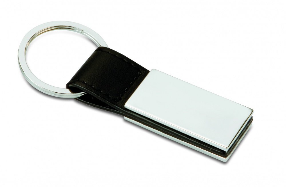 Logo trade promotional products image of: PU and metal key ring Kuopio