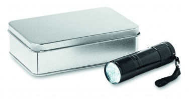 Logotrade promotional item picture of: LED torch in tin box