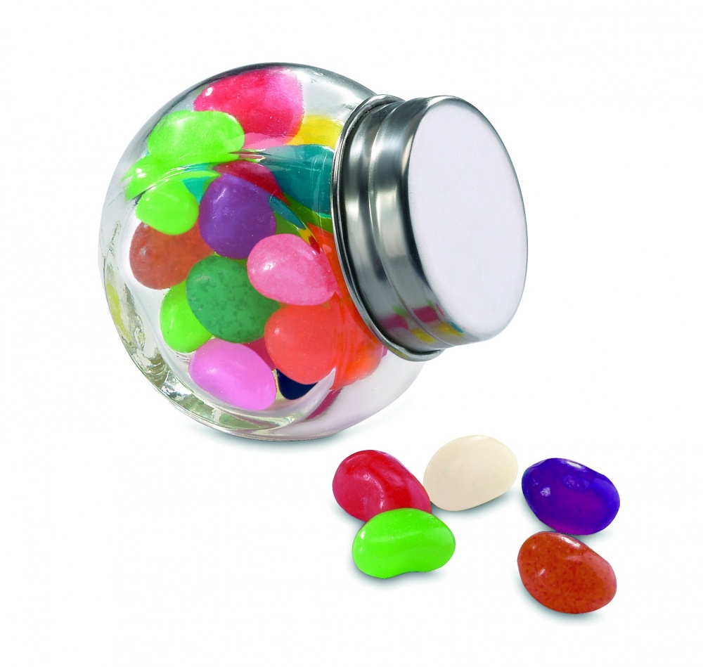 Logo trade promotional giveaway photo of: Glass jar with jelly beans