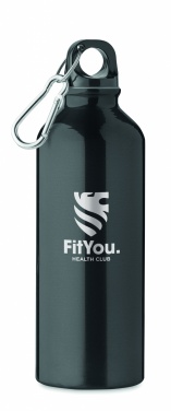 Logo trade promotional products image of: 500 ml single-walled water bottle made of recycled aluminum with a carabiner