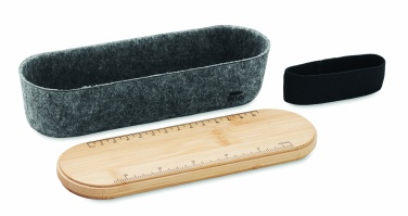 Logo trade promotional merchandise image of: RPET felt pencil case with lid