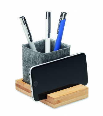 Logotrade promotional gift picture of: RPET felt pen pot phone stand