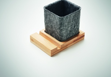 Logo trade promotional giveaway photo of: RPET felt pen pot phone stand