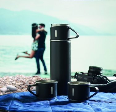 Logo trade business gifts image of: Double wall bottle and cup set