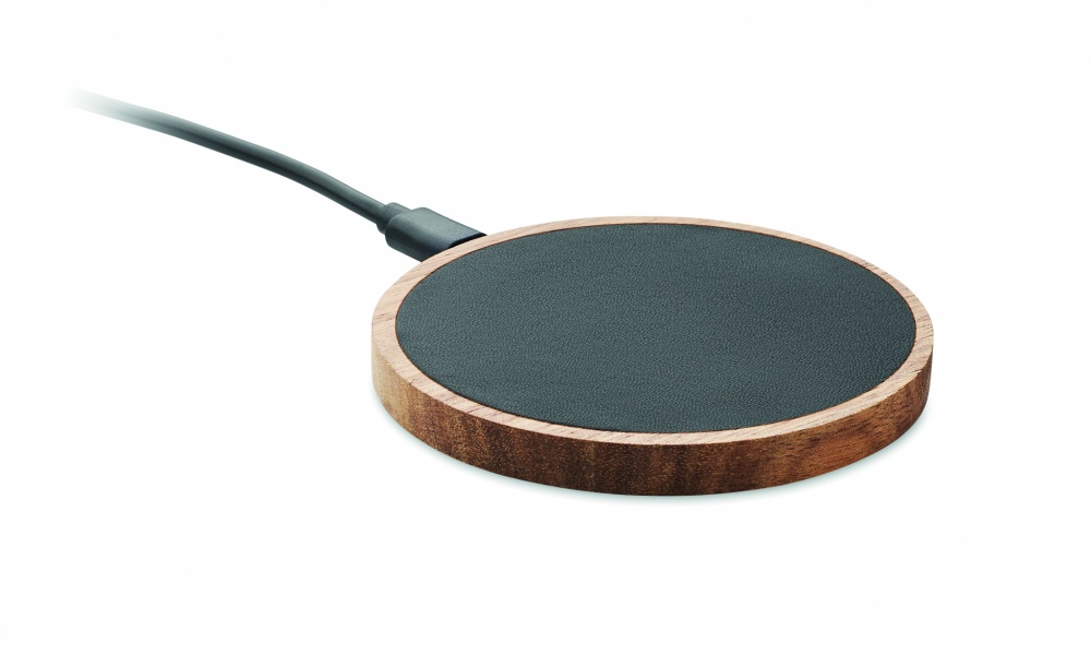 Logo trade promotional products image of: Wireless charger in acacia 15W
