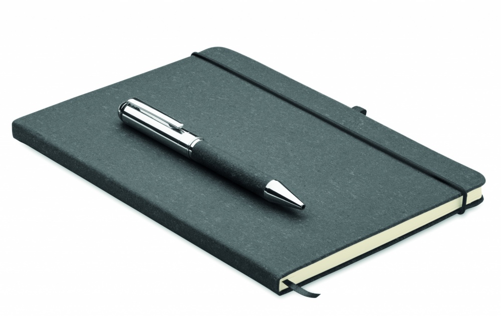 Logo trade promotional merchandise photo of: Recycled leather notebook set