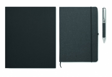 Logo trade promotional merchandise picture of: Recycled leather notebook set