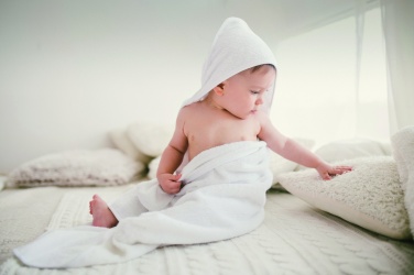Logo trade promotional merchandise picture of: Cotton hooded baby towel