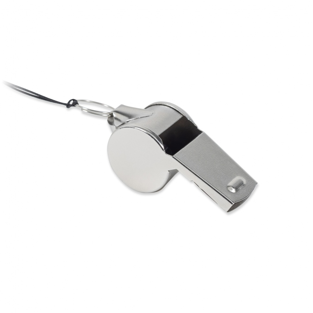 Logo trade promotional giveaways image of: Metal whistle