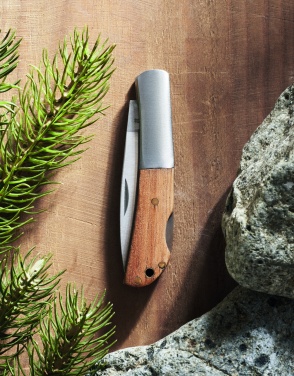 Logo trade promotional gifts image of: Foldable knife in acacia wood