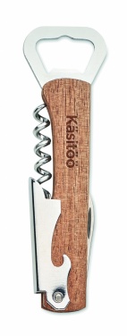 Logo trade promotional gifts picture of: 3 in 1 bamboo bottle opener WOOL