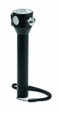 Logo trade promotional product photo of: 3-in-1 aluminum flashlight with an emergency hammer and seatbelt cutter, customizable with printing