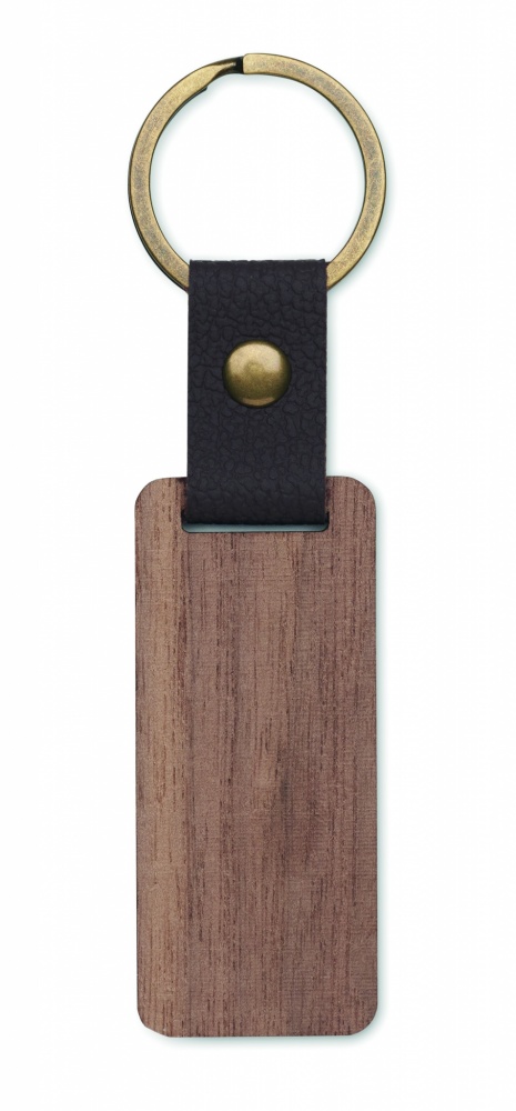 Logotrade business gifts photo of: Key ring in walnut and PU Kokkola