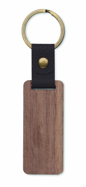 Logotrade promotional merchandise picture of: Key ring in walnut and PU Kokkola