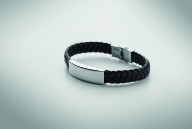 Logo trade advertising products picture of: Braided faux leather bracelet