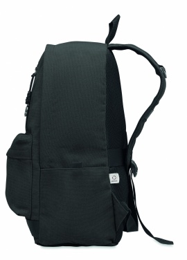 Logotrade promotional giveaway image of: A 15-inch laptop backpack made of recycled pre-consumer cotton with customizable printing