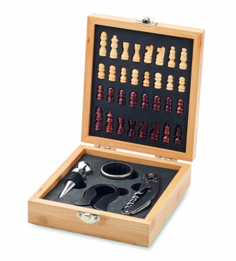 Logo trade promotional giveaways image of: Chess board wine set