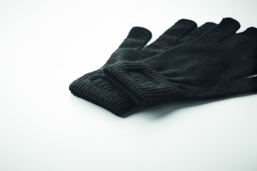 Logo trade promotional giveaways picture of: Knitted gloves in RPET