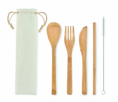 Logotrade corporate gift image of: Bamboo cutlery with straw