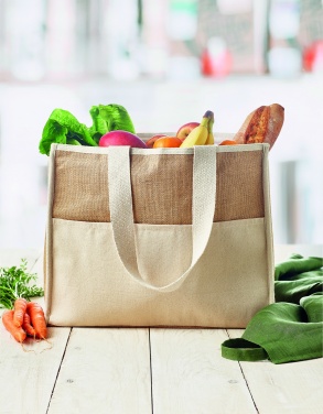 Logotrade promotional product picture of: Jute and canvas cooler bag