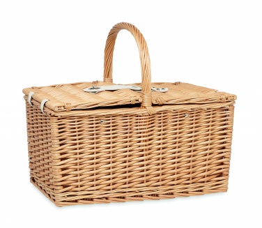 Logo trade promotional products image of: Wicker picnic basket 4 people